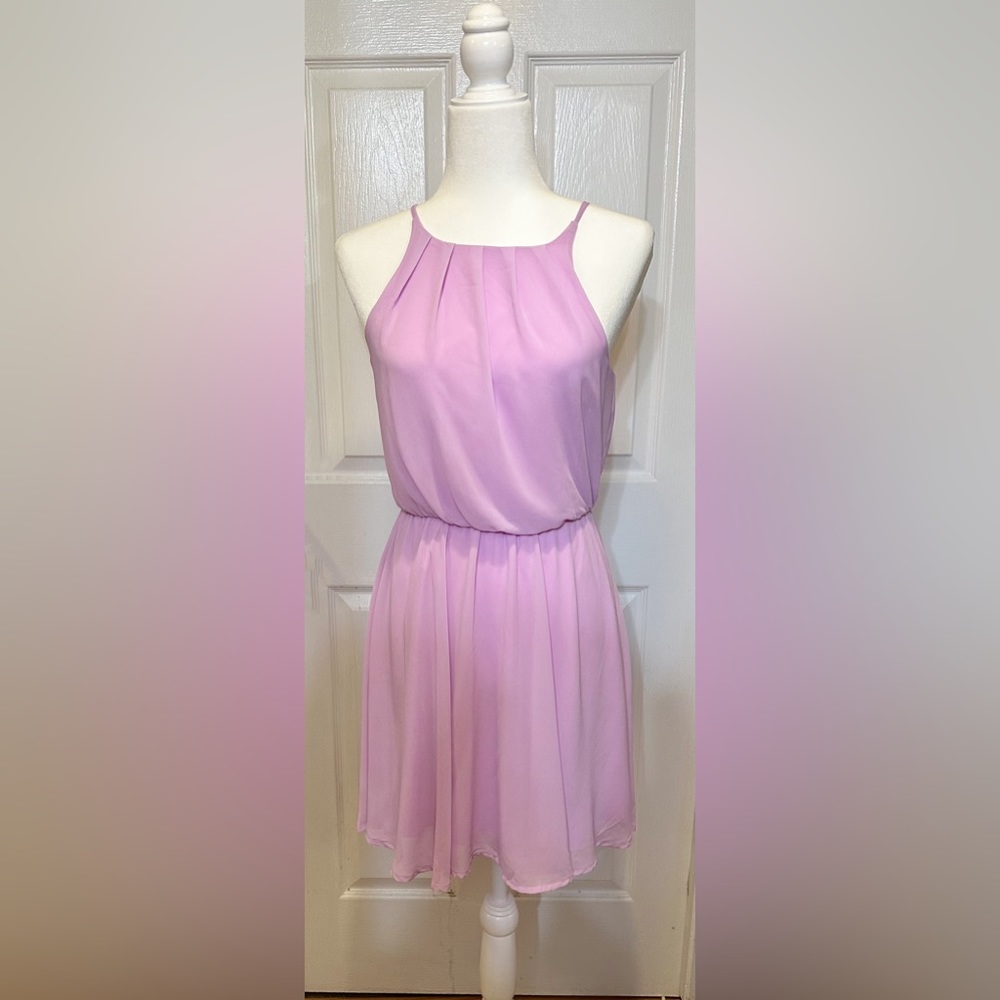 Blue Rain Dress lavender pink flowy chiffon Size XS